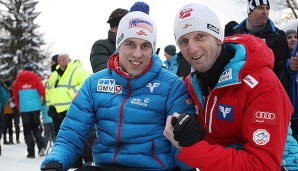 Müller beim Besuch des Skisprung-Weltcups mit ÖSV-Coach Kuttin