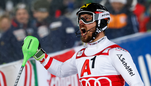 Marcel Hirscher startet beim Schladming-Slalom.