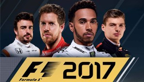 Fernando Alonso, Sebastian Vettel, Lewis Hamilton und Max Verstappen zieren das Cover von F1 2017