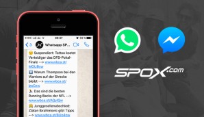 Sport-News von SPOX jetzt auch per Whatsapp und Facebook Messenger