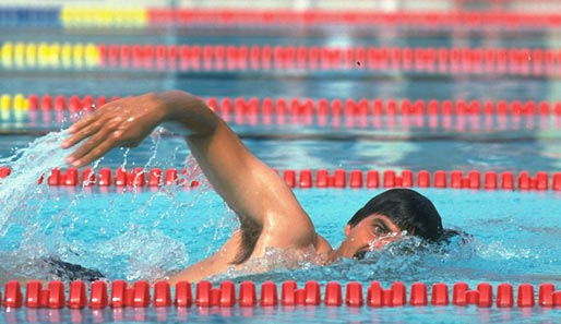 Ein vertrautes Bild: Mark Spitz auf dem Höhepunkt seiner Karriere. Bei den Olympischen Spielen in München gewann The Shark sieben Goldmedaillen