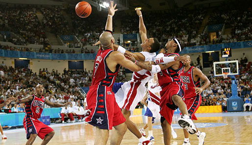 Athen 2004: Von Dream konnte beim US-Team keine Rede mehr sein. Von Puerto Rico gab es auf die Socken