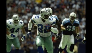 Der fleißigste Running Back der NFL-Geschichte ist Emmitt Smith: 18.355 Yards sammelte der ehemalige Cowboys- und Cardinals-Star von 1990 bis 2004