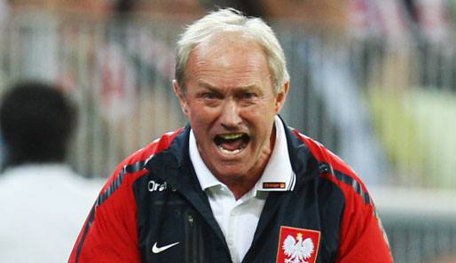 Polens Nationaltrainer Franciszek Smuda war nach dem Gegentreffer bedient
