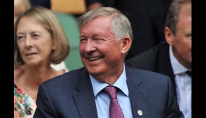 Ein lächelnder Sir Alex Ferguson? So was gibt's auch nur während Wimbledon