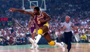 Platz 6: MAGIC JOHNSON - 10.141 Assists in 906 Spielen - Los Angeles Lakers