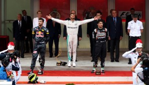Lewis Hamilton a.k.a. Cristo Redentor do Monaco - nur Daniel Ricciardo wollte sich so gar nicht freuen