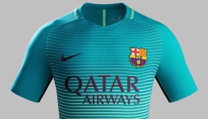 So spielen die Katalanen in dieser Saison: "Eine leuchtende Mischung aus Grüntönen in Querstreifenoptik", beschreibt Ausrüster Nike das Champions-League-Trikot des FC Barcelona. Gewöhnungsbedürftig - finden wir
