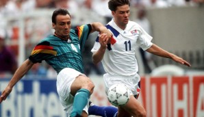 Platz 101: Für das deutsche Team schnürte Jürgen Kohler 105 Mal die Fußballschuhe. Auf dem Zenit seiner Nationalmannschafts-Karriere streckte er 1990 den Weltmeisterpokal in den Himmel