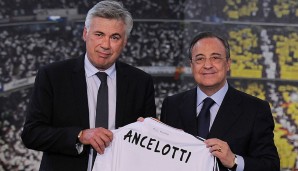 Zur Saison 2013/14 übernahm Ancelotti dann eben die Königlichen. Real-Boss Fiorentino Perez konnte sich sein verschmitzes Lächeln nicht verkneifen