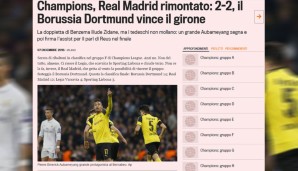 Die Gazzetta dello Sport schaut sachlich ins Bernabeu: Real verspielt den Vorsprung, Borussia Dortmund gewinnt die Gruppe