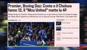 Die Gazzetta dello Sport hat ebenfalls den Counter angeschmissen. Außerdem thematisiert die Zeitschrift, dass "Mou United" den vierten Sieg in Serie eingetütet hat