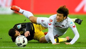 Platz 6: Yuya Osako (1. FC Köln): 32 Fouls