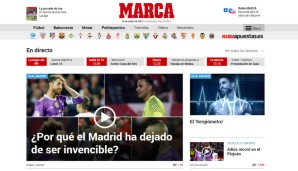 Blicken wir deshalb kurz auf die Online-Ausgabe der Zeitung. Hier rätselt die "Marca": "Warum ist Madrid nicht mehr unbesiegbar?" Nebenan gibt's ein sogenanntes "Sergiometer" ... was sich dahinter wohl versteckt?