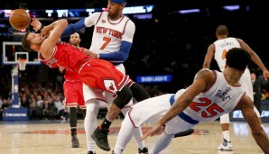 Platz 9: Die New York Knicks haben im Sommer ordentlich Geld in die Hand genommen und zahlen insgesamt 103,6 Millionen Dollar an ihre Spieler. Carmelo Anthony kassiert davon 24,5 Millionen