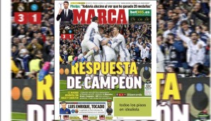 Auch dem Cover der Marca thront aber natürlich Real: "Antwort des Champions"