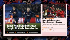 "Doppio Di Maria, Messi nullo": Für die Schlagzeile der "Gazzetta dello Sport" braucht's kein Wörterbuch