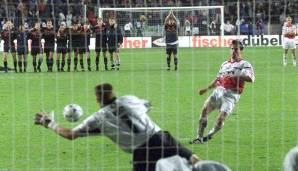 SV Werder Bremen (Saison 1998/99) 5:6 n.E. im Finale: Eines von drei verlorenen Finalspielen war gegen Werder. Ausgerechnet Klub-Ikonen Effenberg und Matthäus verschossen vom Punkt.