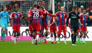 14.02.15: FC Bayern - HSV 8:0 (3:0) - beste Torschützen: Müller, Robben, Götze (je 2)