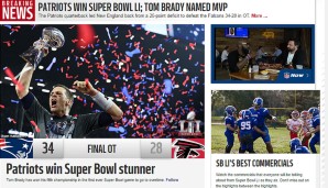 NFL.com: "Patriots gewinnen Super-Bowl-Schocker" heißt es bei den Kollegen von NFL.com. Auch dabei: Der Hinweis auf den Super-Bowl-MVP!