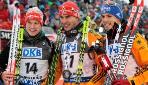 Biathlon-Herren: Eine gute Saison für Benedikt Doll, Arnd Peiffer und Simon Schempp. Im Weltcup zwar mit einigen Höhen und Tiefen, doch bei der WM holten sich Doll und Schempp jeweils Einzelgold