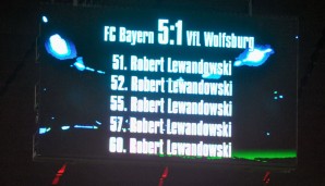 6.: Robert Lewandowski - 2. Gegen Wolfsburg eskalierte Lewandowski 2015 komplett: Sein Hattrick in 3:22 Minuten war der schnellste aller Zeiten, fünf Tore erzielte er insgesamt. Ein weiterer Hattrick gelang ihm 2013 für Dortmund gegen Stuttgart (6:1)