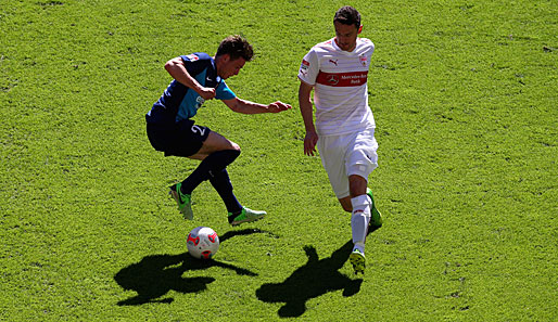 Noch in der ersten Hälfte (42.) trifft Nicolai Müller (l.) zum Ausgleich für Mainz - die Fans freuen sich auf Durchgang zwei