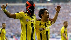 Dortmunds Pierre-Emerick Aubameyang bejubelte seinen Treffer mit einer neuen Maske