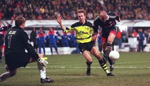 18.3.1998: Das erste Aufeinandertreffen in der Champions League endet torlos. Carsten Jancker wird zur tragischen Figur