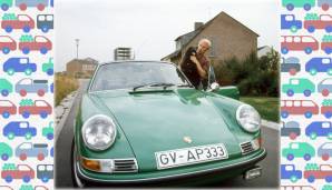 Berti Vogts 1971 samt Hund und schnittigem Porsche. Im Hintergrund irgendein hippes Viertel von Grevenbroich (GV).