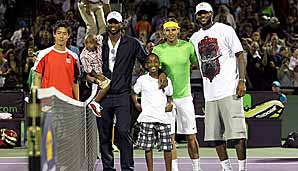 Sportstars unter sich: Dwyane Wade und LeBron James 2013 zusammen mit US-Open-Gewinner Rafael Nadal