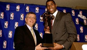 Etwas überraschend, aber wahr: Erst 1987 wurde Magic erstmals zum MVP der Liga gewählt. 1989 und '90 gewann er erneut