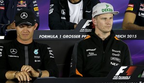 Hülkenberg (r.) war, wie viele, von Rosbergs (l.)Rücktritt überrascht