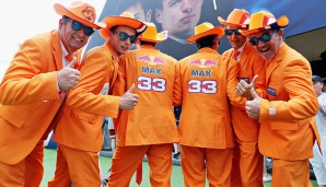 SPANIEN-GP: Wem diese Oranje-Fans die Daumen drücken, ist unschwer zu erkennen. Natürlich hoffen sie auf einen erneuten Triumph Verstappens