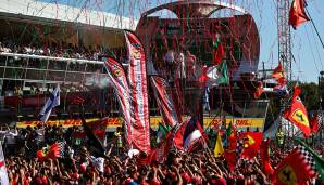 Auch wenn es für Ferrari nicht zum Sieg reichte, die Tifosi feierten Vettels Podestplatz