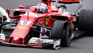 Bei Sebastian Vettel kam es beim Großen Preis von Großbritannien zu einem Reifenschaden