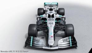 Da ist er also. Der neue Mercedes W10, mit dem die Piloten Lewis Hamilton und Valtteri Bottas den sechsten WM-Titel in Folge sichern sollen.