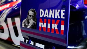 "Danke Niki": Ein Sonderschriftzug ziert am kommenden Rennwochenende in Monacco den Toro Rosso in Gedenken an den verstorbenen Niki Lauda.
