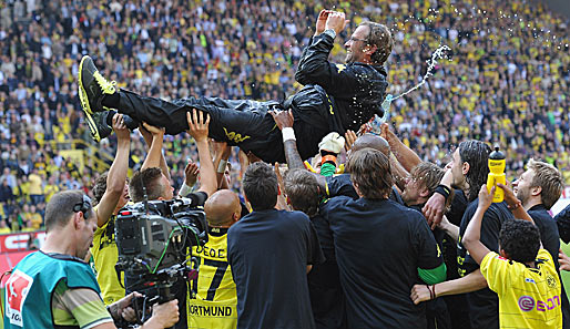 Jürgen Klopp feierte mit Borussia Dortmund den ersten Meistertitel seiner Trainerkarriere