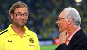 Franz Beckenbauer (r.) traut Borussia Dortmund und Jürgen Klopp (l.) noch einiges zu