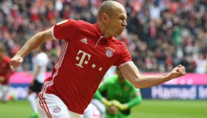 Platz 10: Arjen Robben (Bayern München) - 140,54 Minuten pro Tor (13 Tore)