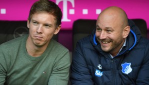 Julian Nagelsmann (l.) und Alexander Rosen bleiben das sportliche Führungsduo der TSG Hoffenheim