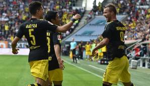 Andriy Yarmolenko (Borussia Dortmund): Absoluter Aktivposten im Dortmunder Offensiv-Spiel. Traf selbst sehenswert per Hacke zum 1:0 und bereitete den 2:1-Siegtreffer durch Kagawa vor