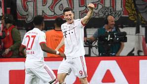 Roobert Lewandowski bejubelt seinen Treffer gegen Bayer Leverkusen
