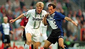 15 Gelbe Karten: Stefan Effenberg (Borussia Mönchengladbach), Saison 1997/1998.