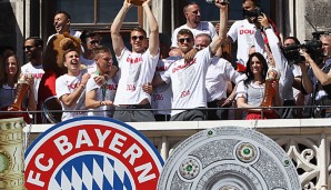 Auch 2016 feierte der FC Bayern seine Titel auf dem Rathausbalkon