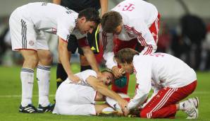 Den nächsten gröberen Einschnitt erlebt Ribery im September 2010 im Match in Hoffenheim. Er knickt um, reißt sich das Außenband im Sprunggelenk. Anderthalb Monate Pause sind die Folge