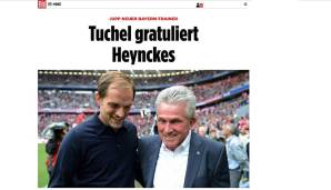 Wie bei vielen deutschen Medien stehen die Glückwünsche von Thomas Tuchel auch bei der Bild im Fokus