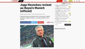 In der L'Equipe wird Heynckes vor allem eine große Nähe zu Uli Hoeneß attestiert