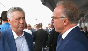 Carlo Ancelotti und Karl-Heinz Rummenigge in einem Gespräch
